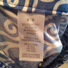 Load image into Gallery viewer, Scroll Chain Blue +White Midi Career Dress, Size Medium
