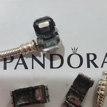Load image into Gallery viewer, Pandora Sterling Silver 7.0 Starter Bracelet &amp; Set of 2 Starburst Clip Charms
