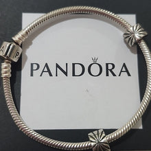 Load image into Gallery viewer, Pandora Sterling Silver 7.0 Starter Bracelet &amp; Set of 2 Starburst Clip Charms
