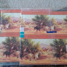 Load image into Gallery viewer, Vintage CLEO Men's Cowboy Horses Western Gift Wrap 2 packages 4 sheets
