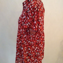 Load image into Gallery viewer, Sere Nade Button Down Red Confetti Career Blouse Top, Red Multi, Size 1X
