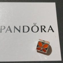 Load image into Gallery viewer, Pandora Retired Orange Enamel Flower with Sterling Silver Bead - 790437EN04
