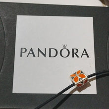 Load image into Gallery viewer, Pandora Retired Orange Enamel Flower with Sterling Silver Bead - 790437EN04
