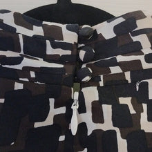 Load image into Gallery viewer, Anne Taylor Modernist Print Dress, Black/Brown/Beige/Ivory, Size 6
