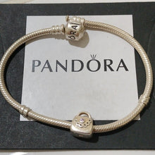 Load image into Gallery viewer, Pandora 7.0&quot; Snake Chain Bracelet &amp; Pretty Purse charm 790309
