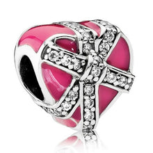 Load image into Gallery viewer, Pandora Retired Sterling Silver Gift of Love Heart Charm 792047cz
