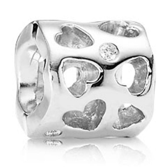 Pandora Sterling Silver Tunnel of Love Bead with Clear Zirconia - 790275cz