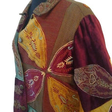 Load image into Gallery viewer, Sandy Starkman Embroidered Patchwork   Fall Dreams Jacket, XL
