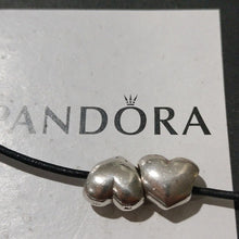 Load image into Gallery viewer, Pandora Sterling Silver Big Smooth Puffy Heart Charms, Set Of 2, 790137
