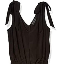 Load image into Gallery viewer, LAUNDRY BY SHELLI SEGAL womens Matte Jersey Shoulder Tie Jumpsuit, Black size 2
