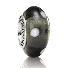 Load image into Gallery viewer, Pandora Black and White Polka Dot Charm 790603
