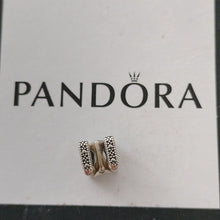 Load image into Gallery viewer, Pandora Sterling Silver Open Letter M Alphabet Charm with Heart Pattern - 797467
