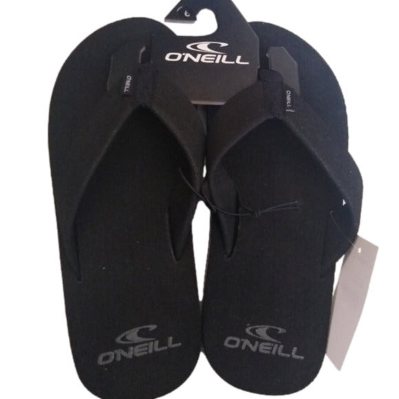 O'Neill Phluff Daddy Black Flip Flop, Size 6 Sandals