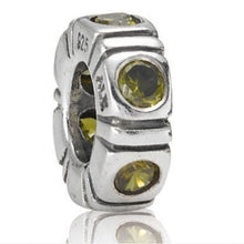 Load image into Gallery viewer, Pandora Retired Sterling Silver Green Zirconia Trinity Spacer - 790368GCZ
