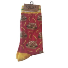 Load image into Gallery viewer, Men's Hamburger Cat Socks, size 6-12
