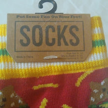 Load image into Gallery viewer, Men's Hamburger Cat Socks, size 6-12
