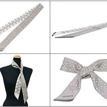 Load image into Gallery viewer, Coach Signature Kissing Cs Silk Skinny Scarf, Grey Birch
