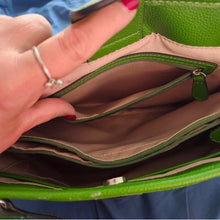 Load image into Gallery viewer, Dana Buchman Green Bella Tote with OOAK Peacock Bird Artwork
