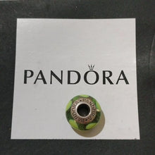 Load image into Gallery viewer, Pandora Retired Aqua and Green Swirl Murano Glass Bead - 790673

