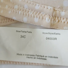 Load image into Gallery viewer, Warner's Wirefree Light Lift Bra, Nude w/ White Dots 34C
