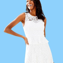 Load image into Gallery viewer, Lilly Pulitzer Nolea White Dress, Paradise Found Lace,  size 10
