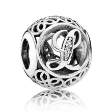 Load image into Gallery viewer, Pandora Sterling Silver Vintage Letter L Charm with Clear Zirconia - 791856CZ
