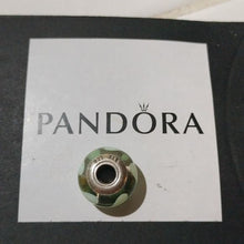 Load image into Gallery viewer, Pandora Retired Green Swirl Murano Sterling Silver Glass Bead - 790672
