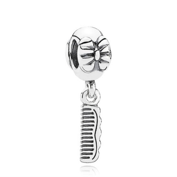 Pandora Retired Sterling Silver Lovely Locks Comb Dangle Bead - 791089