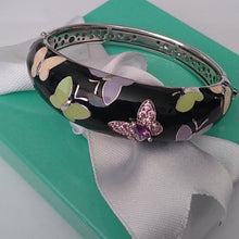 Load image into Gallery viewer, Belle Étoile Black Papillon Butterfly Amethyst + Sterling Silver 925  Bracelet
