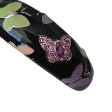 Load image into Gallery viewer, Belle Étoile Black Papillon Butterfly Amethyst + Sterling Silver 925  Bracelet
