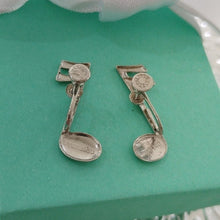 Load image into Gallery viewer, Vintage Sterling Silver Music Note Earrings with Screw back closures
