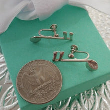 Load image into Gallery viewer, Vintage Sterling Silver Music Note Earrings with Screw back closures
