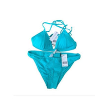 Load image into Gallery viewer, BCBGeneration Banded Tri Top + Hipster Bikini Bottom Set, Aqua, Medium
