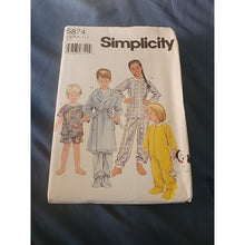 Load image into Gallery viewer, 5874 SIMPLICITY TODDLERS' CHILD'S SLEEPWEAR &amp; ROBE SZ 1/2-1-2 Uncut
