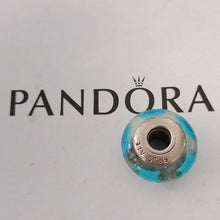Load image into Gallery viewer, Pandora Retired Sterling Silver Murano Glass Blue Stars Bead - 790905
