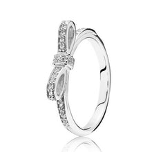 Load image into Gallery viewer, Pandora Sterling Silver Sparkling Bow Ring w/Clear Zirconia - 190906CZ Size 4.5
