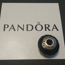 Load image into Gallery viewer, Pandora Fascinating Faceted Murano Black Charm 791069 Silver …
