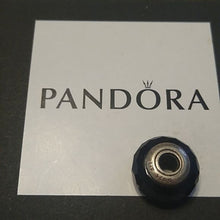 Load image into Gallery viewer, Pandora Fascinating Faceted Murano Black Charm 791069 Silver …
