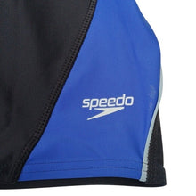 Load image into Gallery viewer, Speedo Black and Blue Swim Trunks Revolve Jammer, Size 26
