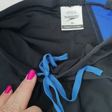 Load image into Gallery viewer, Speedo Black and Blue Swim Trunks Revolve Jammer, Size 26

