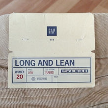 Load image into Gallery viewer, Gap Long &amp; Lean Corduroy Flare Pants Jeans, Tan, Size 20

