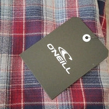 Load image into Gallery viewer, O'Neill Modern Fit Eastwood Short Sleeve Button Down Plaid Shirt, Navy, Large
