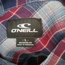 Load image into Gallery viewer, O'Neill Modern Fit Eastwood Short Sleeve Button Down Plaid Shirt, Navy, Large
