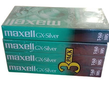 Load image into Gallery viewer, Maxell GX-Silver 8 Hour VHS Blank Tapes T-160, set of 4

