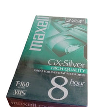 Load image into Gallery viewer, Maxell GX-Silver 8 Hour VHS Blank Tapes T-160, set of 4
