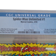 Load image into Gallery viewer, Marvel Comics Spider-Man Unlimited #1 5/93 CGC Graded 9.6 Maximum Carnag…
