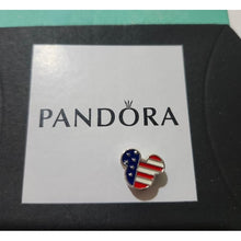 Load image into Gallery viewer, Pandora Retired Sterling Silver Mickey Americana Disney Charm with Red White and Blue Enamel - 791585ENMX
