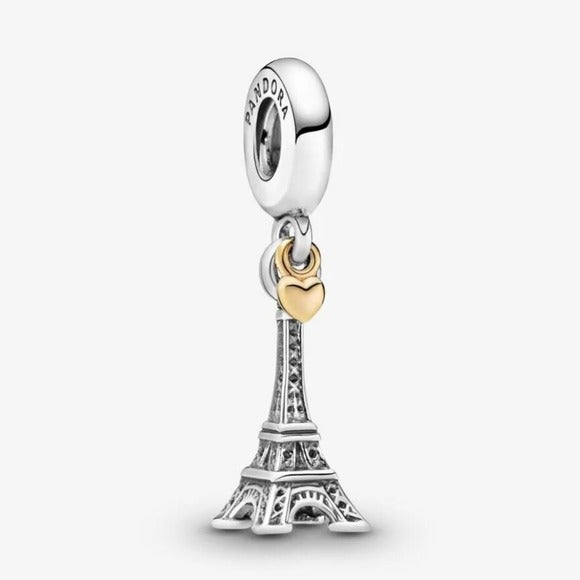 Pandora France Exclusive Eiffel Tower Sterling Silver+ 14k gold Charm 791302