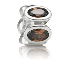 Load image into Gallery viewer, Pandora Retired Sterling Silver with Brown Zirconia Oval Lights Bead - 790311BCZ
