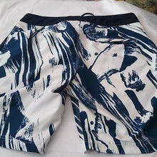 Load image into Gallery viewer, Armani Exchange Board Shorts Swim Trunks,Black/White/Dark Teal, Size Medium

